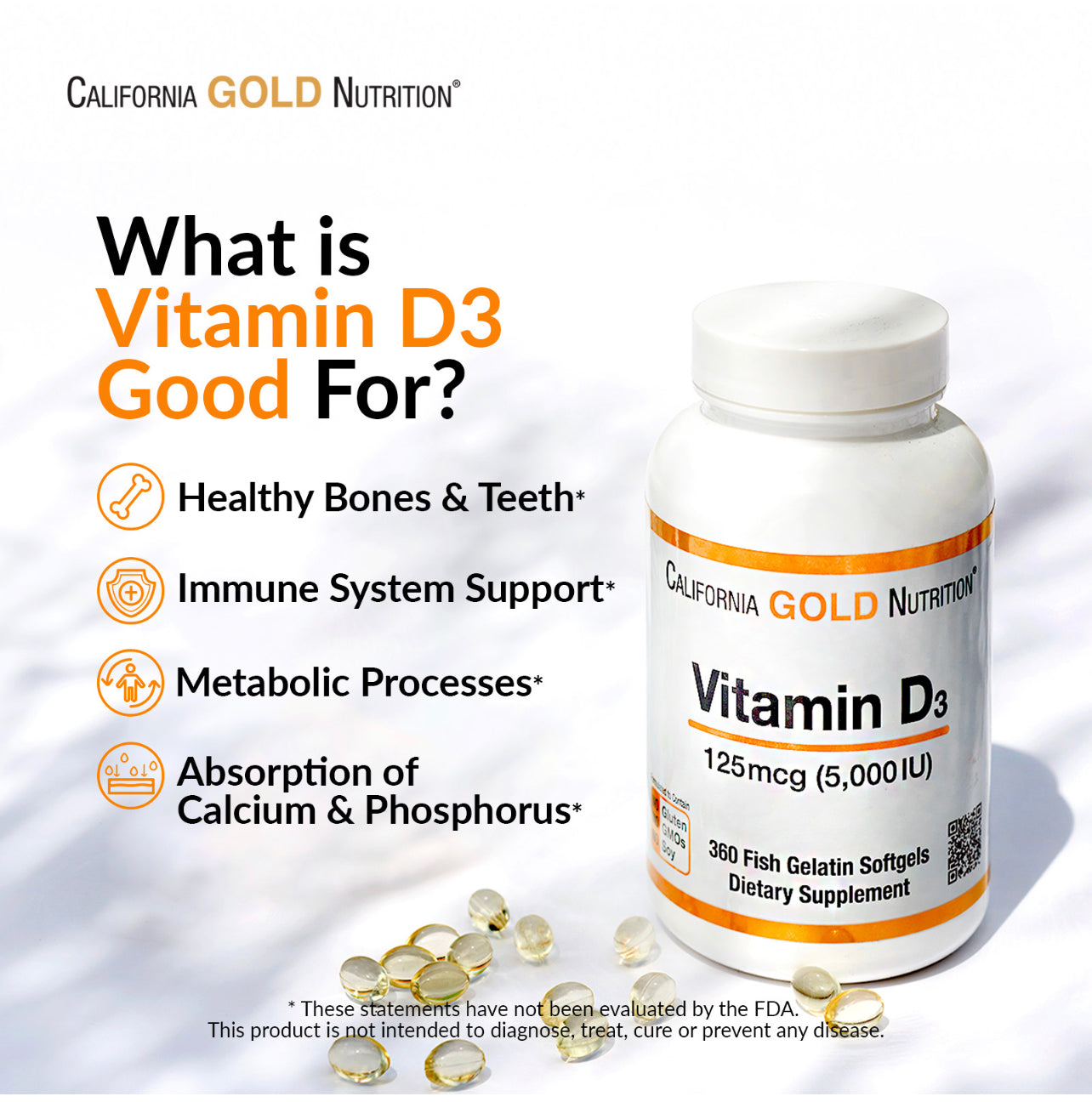 Vitamin D3, 50 mcg - CALIFORNIA GOLD NUTRITION
